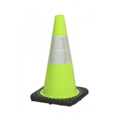 [1-118810] 18" Lime Safety Cone with Reflector