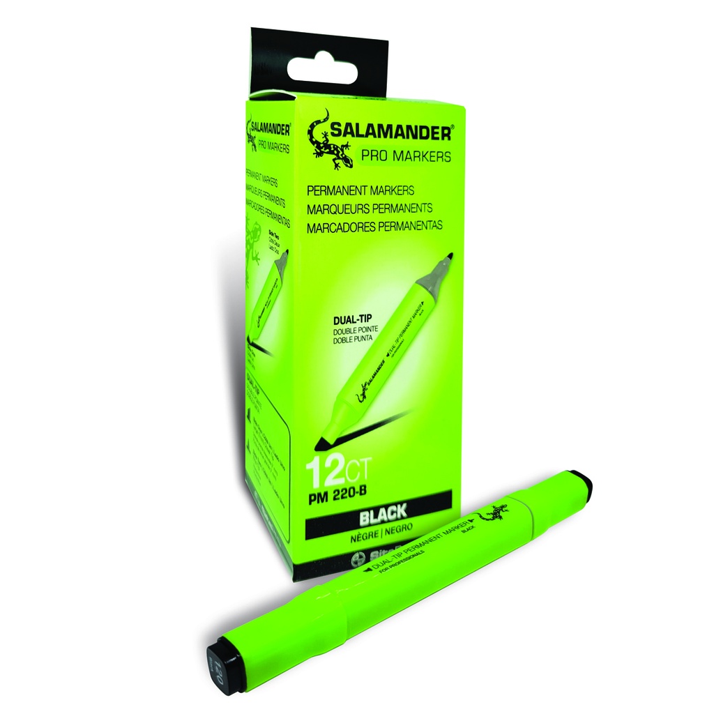 19-PM220-B BLACK SALAMANDER PERMANENT MARKERS