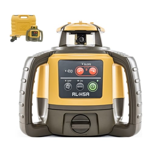 Topcon RL-H5A Horizontal Self-Leveling Rotary Laser w/ Rechargeable Battery and LS-80X Receiver - 1021200-49