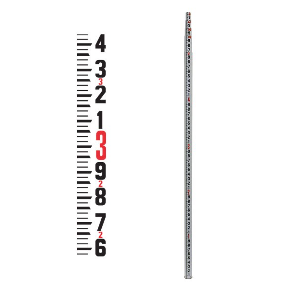 90022 LRPRO 25' Round Fiberglass Level Rod - 10ths