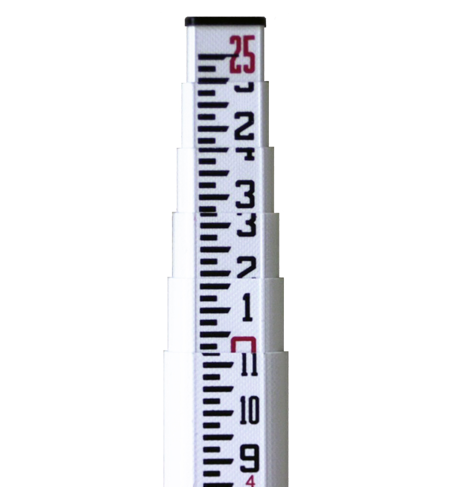 98011 SVR-25 25' SVR Fiberglass Level Rod - Inches