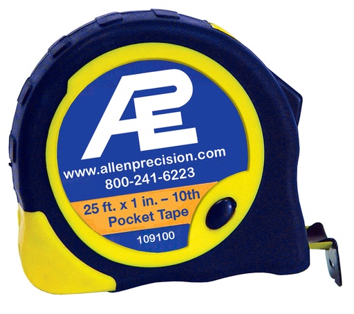 [1-109100] PG2510 APE 25' APE Pocket Tape - 10ths only