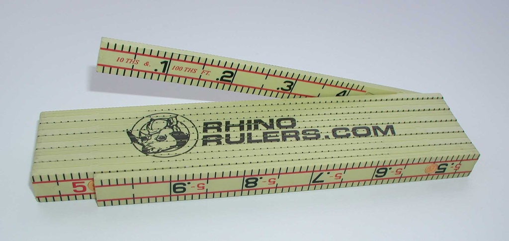 0355125 6' Rhino Ruler - 10ths & Inches