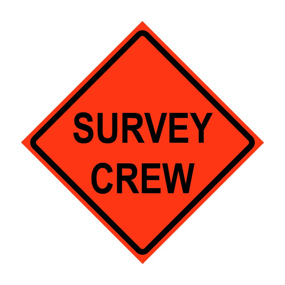 4026036-EV-HF 36" Vinyl Safety Sign with Ribs - Survey Crew