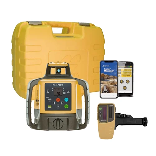 Topcon RL-HV2S Self-Leveling Dual Grade Laser DB Kit with LS-80X Receiver and Alkaline Batteries - 1051612-21
