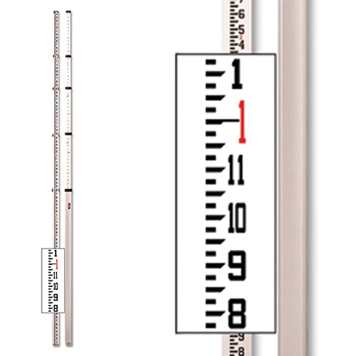 [1-103730] 06-816C 16' Aluminum Level Rod - Inches