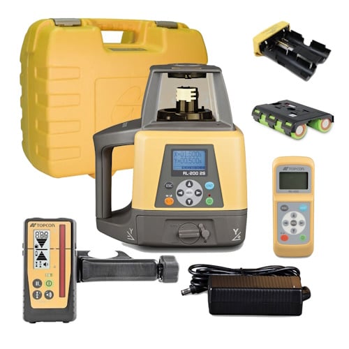 [1-453740] Topcon RL-200 2S Dual Slope Rotary Laser Level Pro Package 314920782