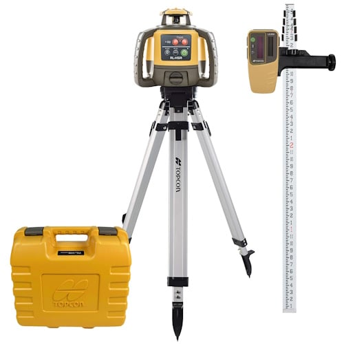 [1-453747] Topcon RL-H5A Self-Leveling Laser PS.RB Kit w/ LS-80X Receiver, Rechargeable Batteries, 13ft Measuring Rod Inches and Tripod  - 1035261-01