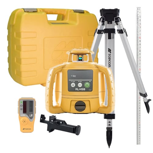 [1-453749] Topcon RL-H5B Self-Leveling Laser PS.DB Kit w/ LS-80L Receiver, 13ft Grade Rod 10ths and Tripod - 1035257-01