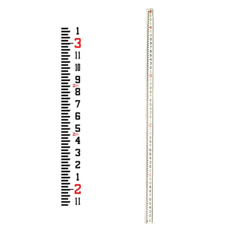 [1-104330] 92002 CR08I 8' Fiberglass Level Rod - Inches