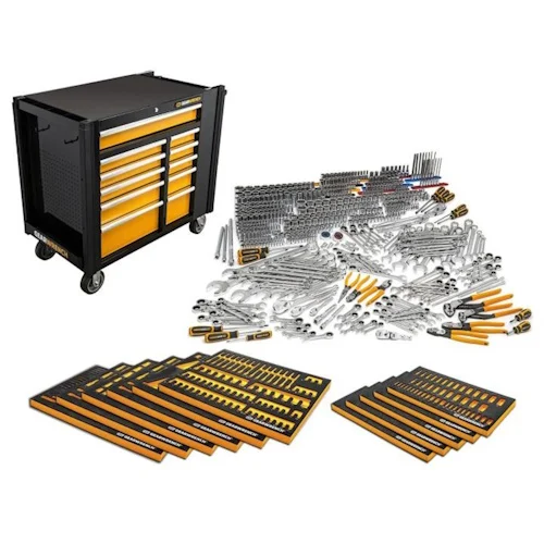 [1-454159] GearWrench 614 Piece MEGAMOD Master Mechanics Hand Tool Set w/ Modular Foam Trays and Mobile Work Station - MEGAMODMRO