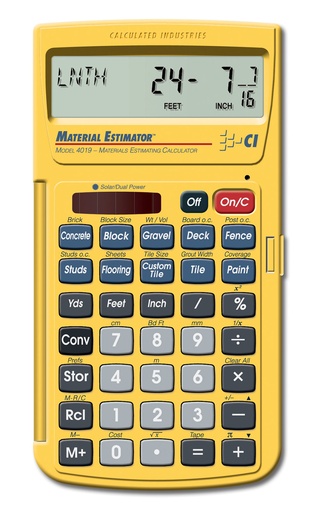 [1-109016] 4019 ESTIMATOR CALCULATOR