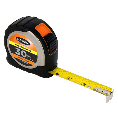 [1-109044] PGPRO1830 30' Nylon Coated Steel Pocket Tape - Inches