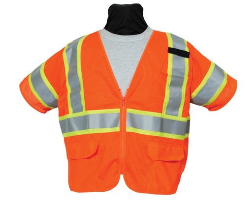 [1-118114] DV-8390-54-FOR XL Class 3 Safety Vest - Flo Orange