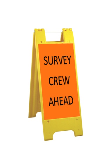 [1-118400] 155-YHLGEG MiniCade Safety Sign - Survey Crew Ahead