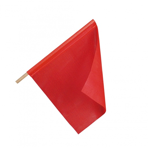 [1-118720] AAC3006201 18" HAND WARNING FLAG W/ 24" DOWEL KNITTED MESH VINYL W/O STAY