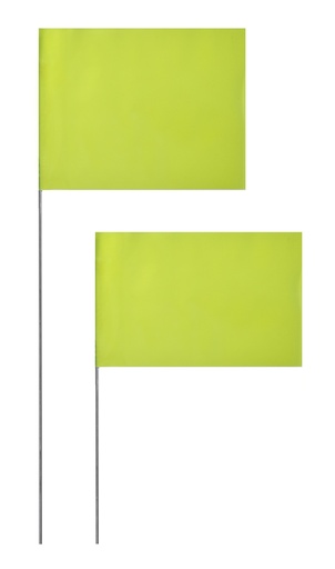 [1-121110] 4X5X30 Marking Flags - LIME GLO