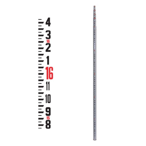 [1-000947] 90009 LRSTD 25' Round Fiberglass Level Rod - Inches