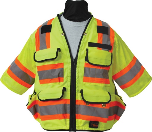[1-450073] 8365-66-FLY Utility Safety Vest - Yellow-Jumbo