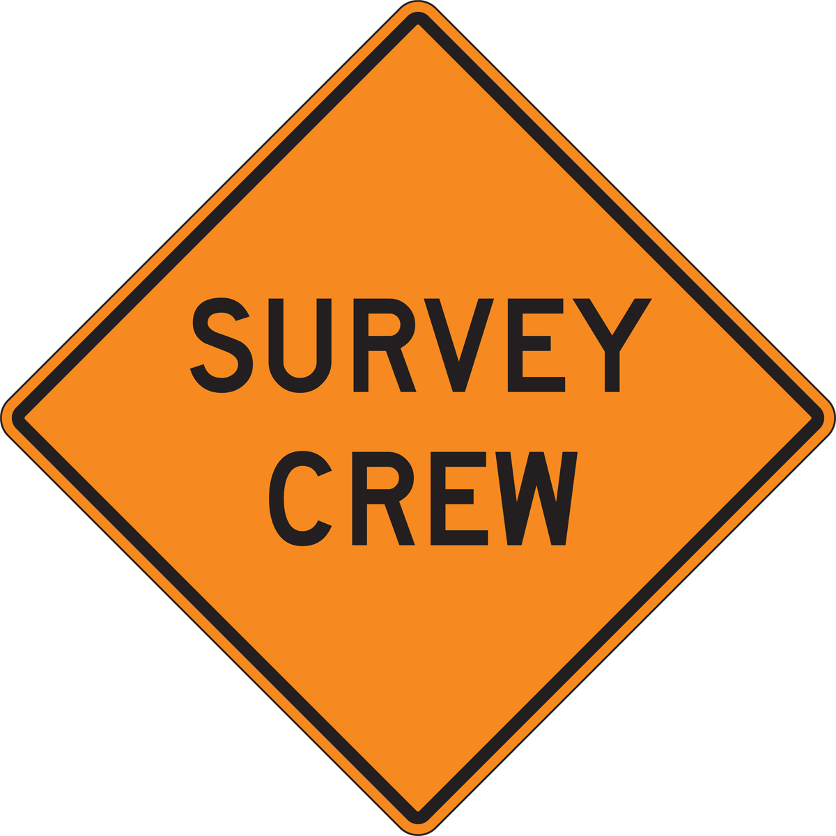 [1-450483] 58057 36” Mesh Safety Sign - Survey Crew