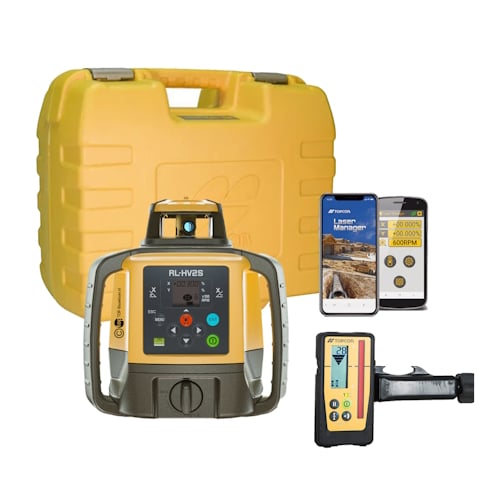 [1-452187] Topcon RL-HV2S Self-Leveling Dual Grade Laser RB Kit with LS-100D Receiver and Rechargeable Batteries - 1051612-22