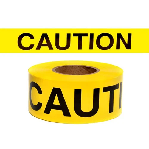 [1-452223] Presco Standard Yellow 2.5 mil CAUTION Barricade Tape 3" x 300' - B3322Y14 (Case of 16 Rolls)