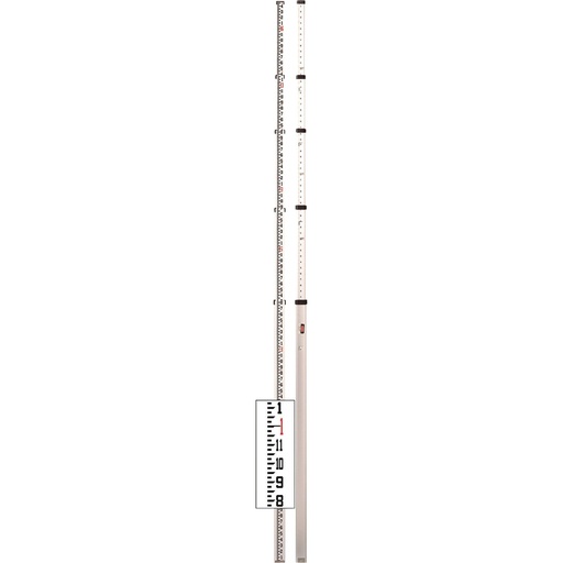 [1-103713] 06-808A 8' Aluminum Level Rod - 10ths